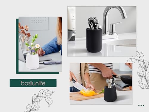BosilunLife 12oz Ceramic Toothbrush Holder Durable Stylish for BATH