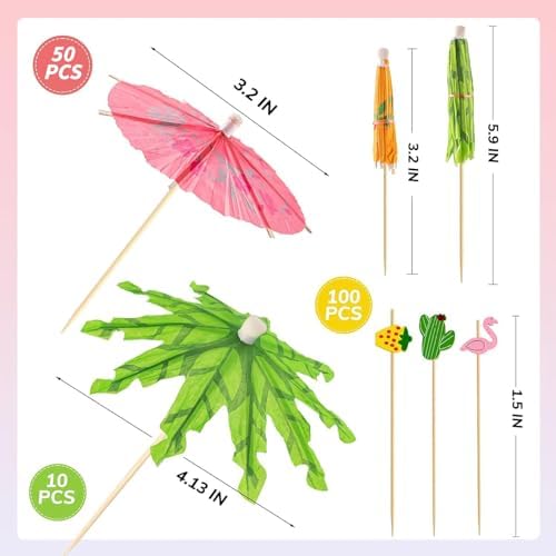 Umbrella Cocktail Picks Set