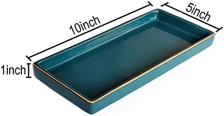 HANKOR 10 x 5 Ceramic Bathroom Tray for Countertops