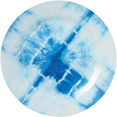 CR Gibson Americana Tie Dye Reusable Set 9 Dinner Plates Blue