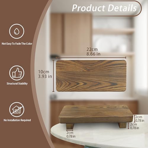 YITOBA Brown Wooden Bathroom Counter Tray