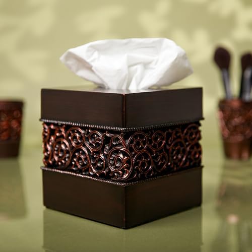 Essentra Home Bronze Tissue Cover for Bathroom Counter