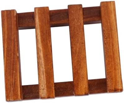 Stylish Retro Wooden Soap Dish with Drain for Countertops Showers