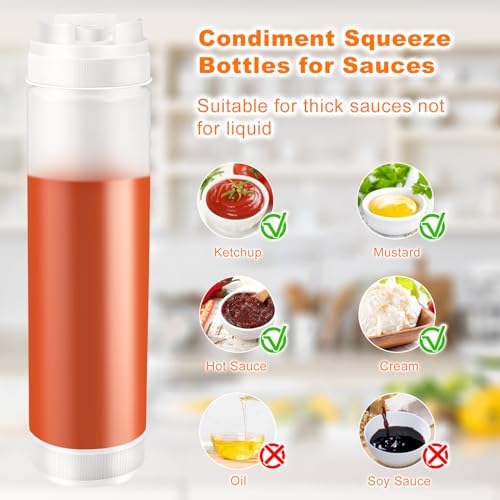 CHIVENIDO 6PCS Inverted Squeeze Bottle Set No Leak Inversion Safe and Versatile