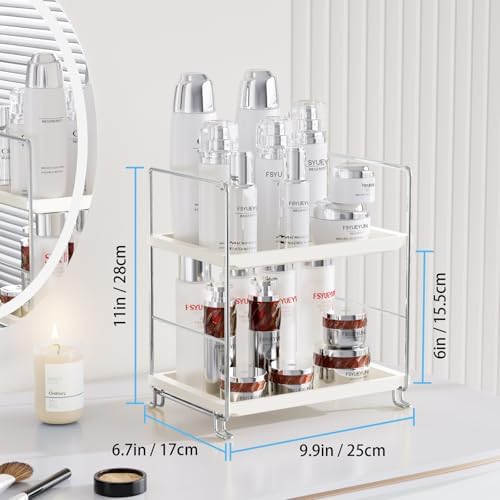FSyueyun 2-Tier Sliver Bathroom Counter Organizer
