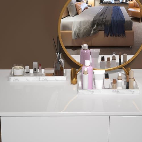2-Piece Silicone Bath Vanity Trays for Kitchen Bathroom Use