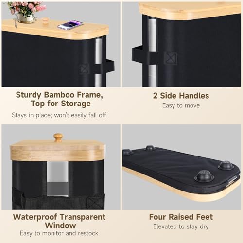 Sicamin Bamboo Folding Toilet Paper Organizer