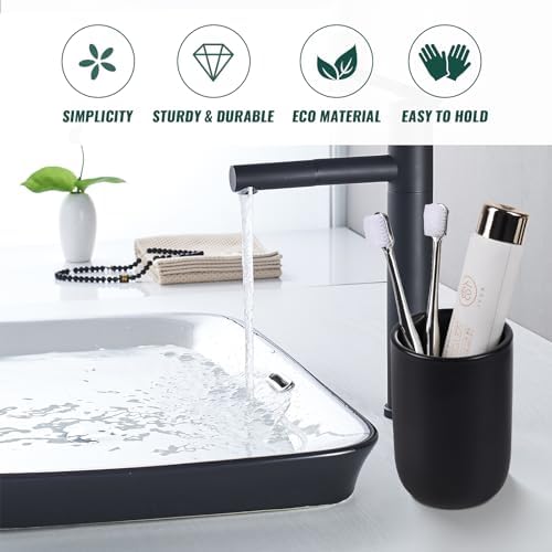 BosilunLife 12oz Ceramic Toothbrush Holder Durable Stylish for BATH