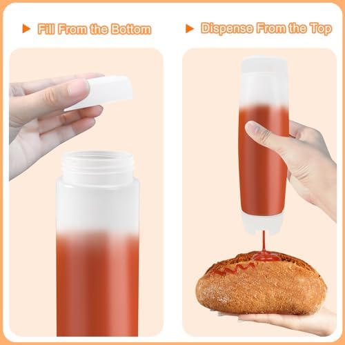 CHIVENIDO 6PCS Inverted Squeeze Bottle Set No Leak Inversion Safe and Versatile