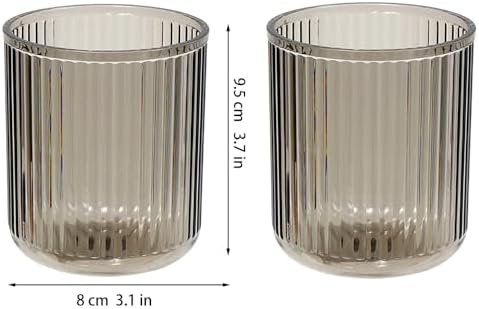 Bathroom Tumbler Set 2 Unbreakable Toothbrush Cup Dishwasher Safe drinking cup Gray Gray