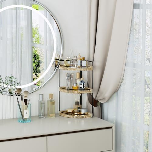 CeleVista Corner Bathroom Organizer 3 Tier Rustic Brown