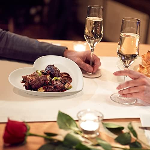 Adorable 12-Piece Heart Ceramic Plates forWeddings Greetings