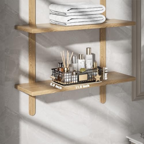 Bathroom Organizer Basket with Handle Black