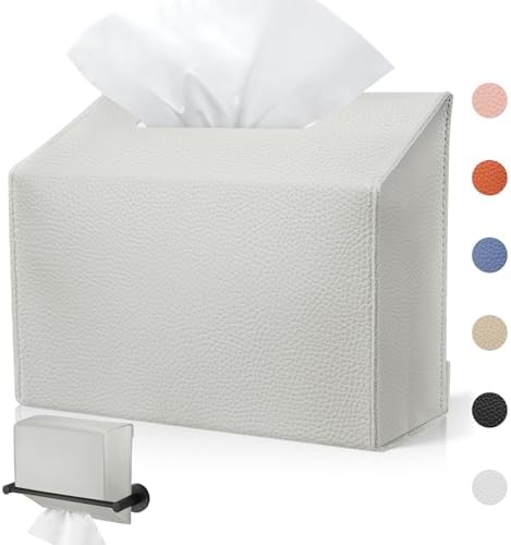 Sturdy Leather Tissue Box Cover Kleenex Compatible