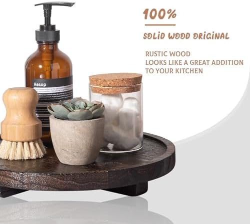 Round Wood Bathroom Organizer