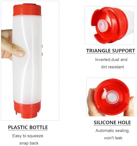 4 Pcs 16 oz Inverted Squeeze Bottles for Condiments and Sauces