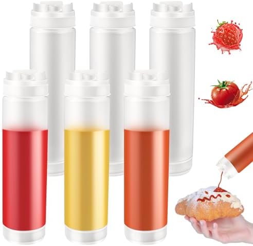 CHIVENIDO 6PCS Inverted Squeeze Bottle Set No Leak Inversion Safe and Versatile