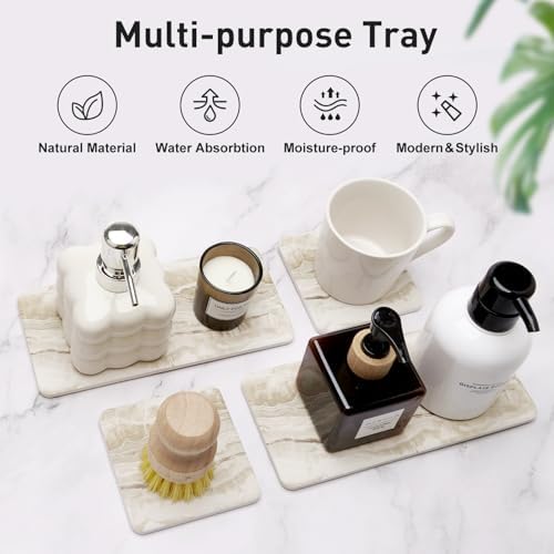 Deceram Set of 4 Drying Stones for Kitchen Bath