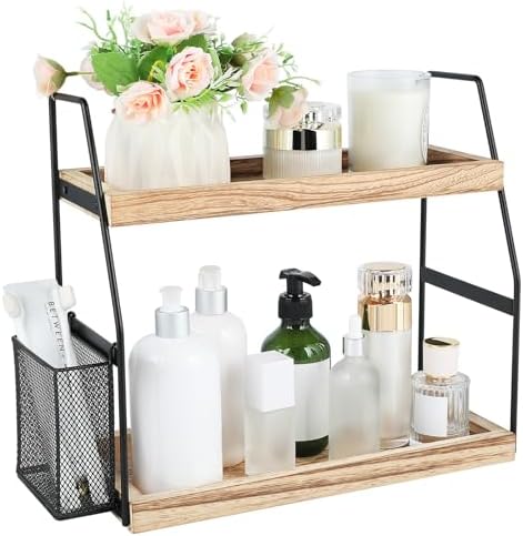 Bath Organizer 2-Tier Storage Shelf for Vanity