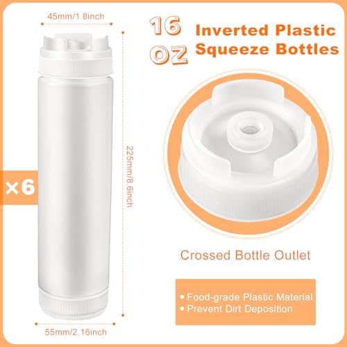 CHIVENIDO 6PCS Inverted Squeeze Bottle Set No Leak Inversion Safe and Versatile