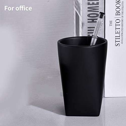 Modern Resin Bath Tumbler Holder in Matte Black Design