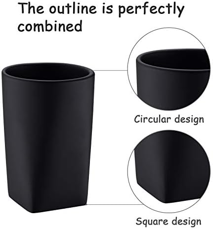 Modern Resin Bath Tumbler Holder in Matte Black Design