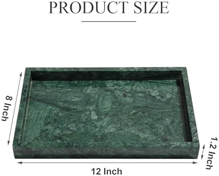 Elegant Real Natural Marble Vanity Tray Dark Green