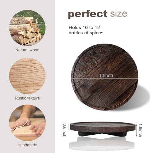 Round Wood Bathroom Organizer