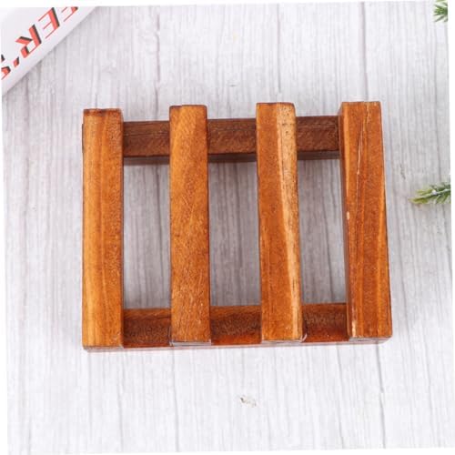 Stylish Retro Wooden Soap Dish with Drain for Countertops Showers