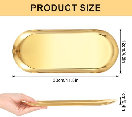 Bath Kitchen Essentials 4-Piece Gold Vanity Tray Set