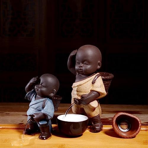 Chinese Folk Art Teap pot Ornament Little Monk Yixing Spray Teapot