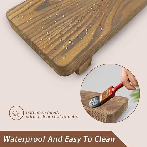 YITOBA Brown Wooden Bathroom Counter Tray