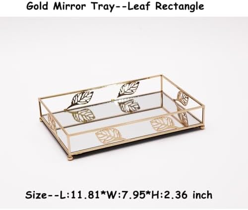 Golden tray for makeup mirrors jewelry