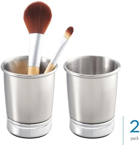 iDesign Stainless Steel Bathroom Tumbler Set of 2 Split Finish
