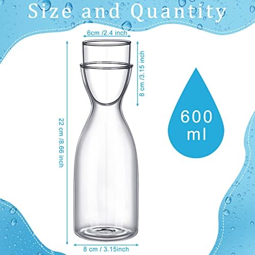 Sturdy Nightstand Pitcher Set 600ml Glass Water Carafe with Tumbler Safe Durable