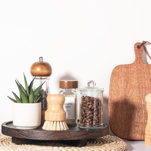 Round Wood Bathroom Organizer