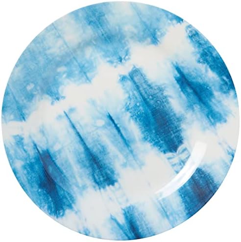 CR Gibson Americana Tie Dye Reusable Set 9 Dinner Plates Blue