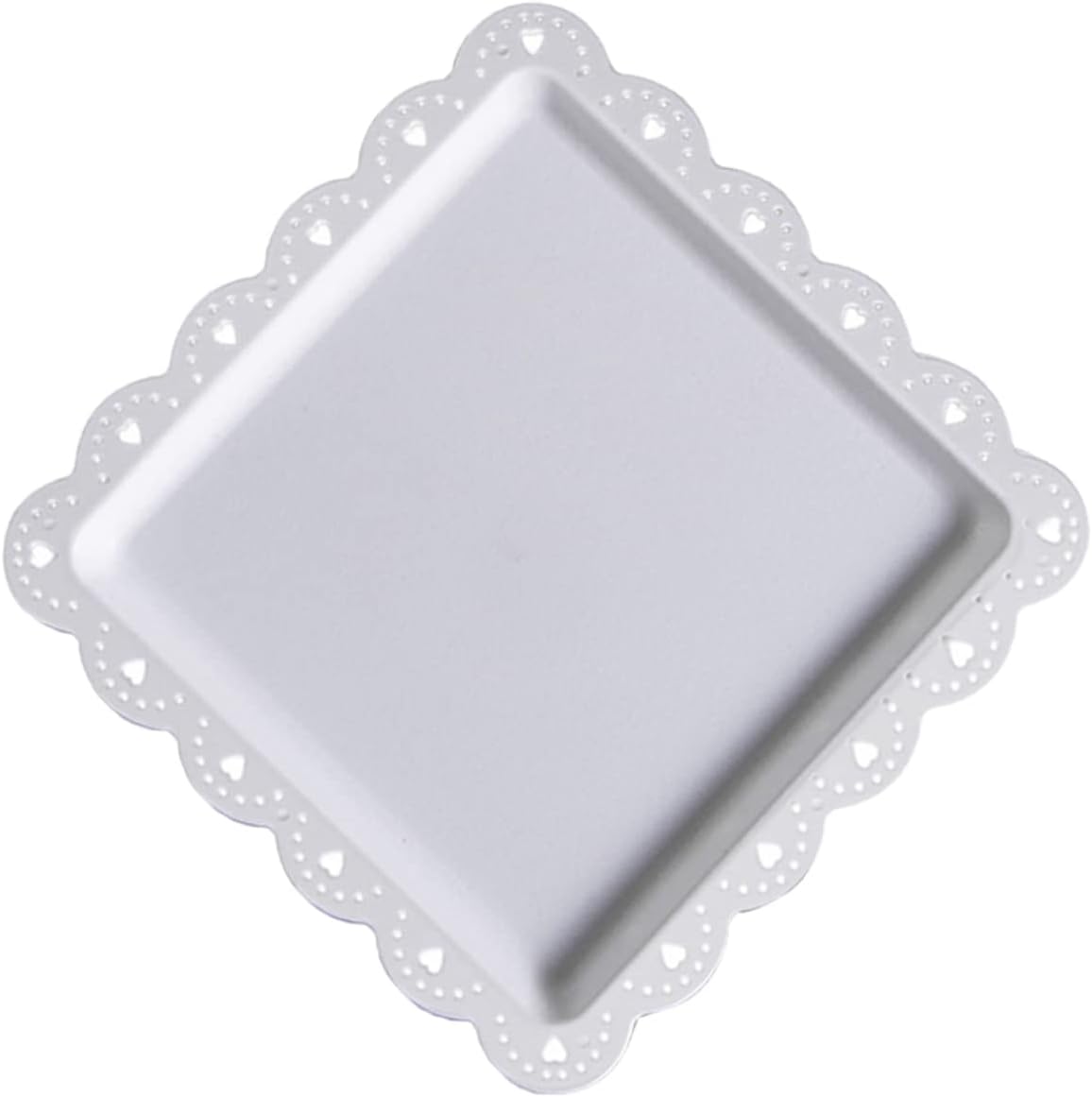 Fruit Bowl Square Cake Tray Dessert Plate 3pcs Plastic Luxury White