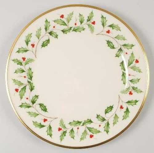 Premium Christmas Dinner Plate by Lenox with Holly Design
