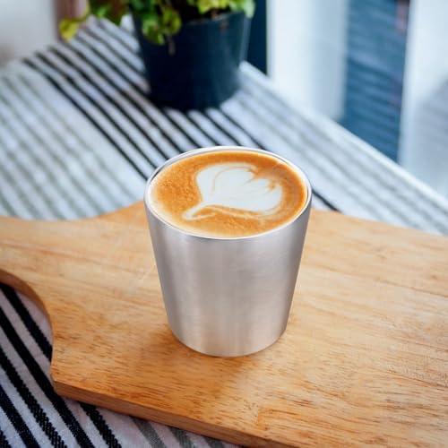 Beasea Stainless Steel Cups Double-Insulated Stackable 6oz x4