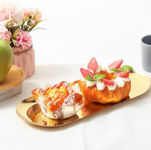 Bath Kitchen Essentials 4-Piece Gold Vanity Tray Set