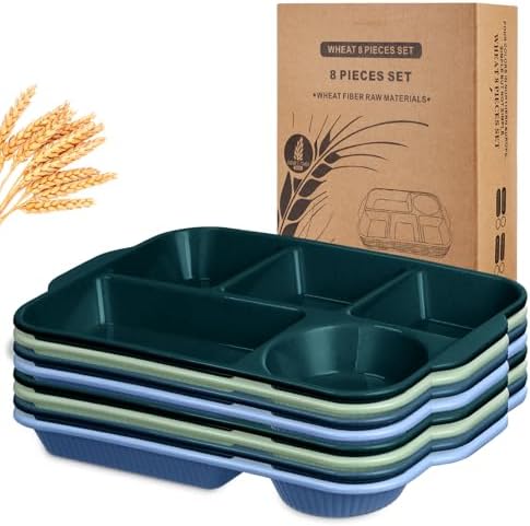 Pinkunn Retro 8-Piece 13 Divided Plates