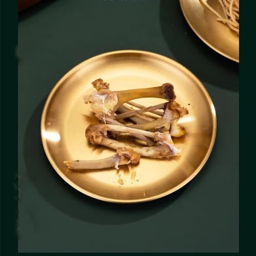 Reusable Stainless Steel Dinner Plates Large 9 Gold Plating Home Kitchen