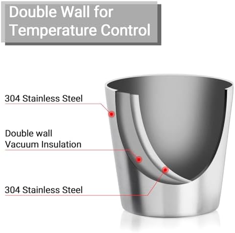 Beasea Stainless Steel Cups Double-Insulated Stackable 6oz x4