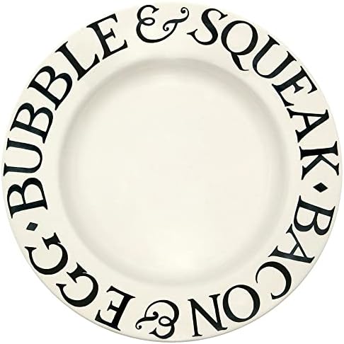 Emma Bridgewater Handmade Ceramic Black Toast Bacon Egg Script 105 Dining Plate