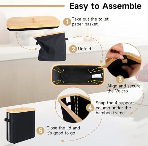 Sicamin Bamboo Folding Toilet Paper Organizer