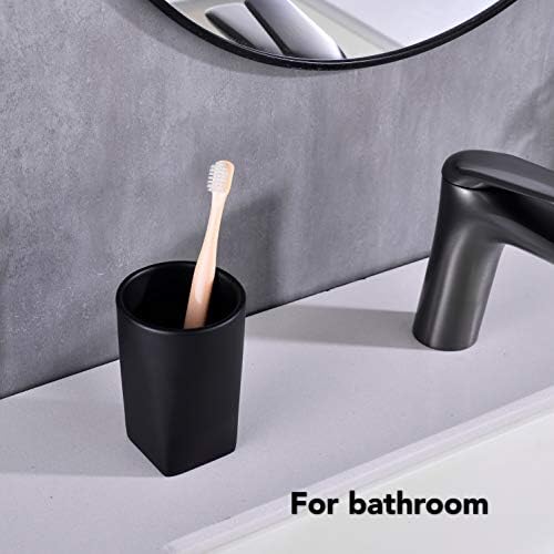 Modern Resin Bath Tumbler Holder in Matte Black Design