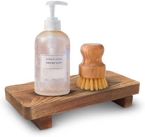 YITOBA Brown Wooden Bathroom Counter Tray