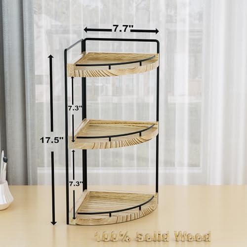 CeleVista Corner Bathroom Organizer 3 Tier Rustic Brown