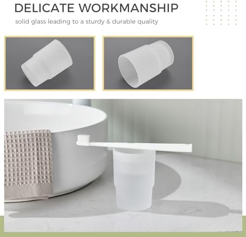 Aomasi Frosted Glass Tumbler - Durable Toothbrush Holder
